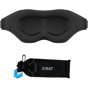 Sleep Mask - 3D Contoured Eye Mask for Sleeping - 100% Light-Blocking Blindfold - Soft Sides for Side Sleeper - Men - Women with Eyelash Extensions - Ear Plugs - Travel Bag