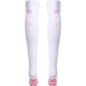 ABAFIP Women Cute Kawaii Cat Paw Print Thigh High Socks Kitten Claw Above Knee Sheer Hosiery Stockings
