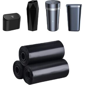 Car Trash Bag, [PE]Mini Trash Bags for Car, Mini Garbage Bags for Car Trash Can with Tear-Resistant Black Discreet Design Perfect Waste Disposal for Home Office On-The-Go Travel