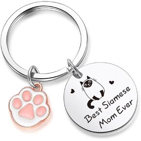 ZNOSVEI Siamese Cat Owner Keychain Siamese Theme Gift Besties Keychain Siamese Cat Charm Jewelry