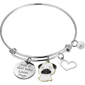 Pugs Gift Pug Mom Bracelet Dogs Bracelet Pugs Lover Jewelry Pugs Charm Bracelet Memorial Gift Pet Lover Gift