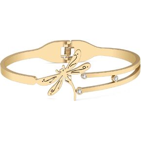 Stainless Steel Dragonfly Bracelets Jewelry 18K Gold Dainty Bangle Gifts for Women Charms