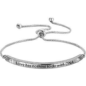 Zuo Bao Step Parent Jewelry Love Has Nothing To Do With DNA Mother in Law Bracelet Birthday Keyring Gift for Stepmom (Love Has C-S)