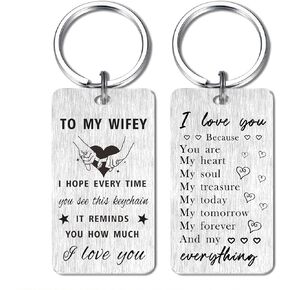 Wifey gifts - Gifts for Wifey Birthday Christmas Keychain - Wifey Valentines Mother's Day Anniversary Easter Gift