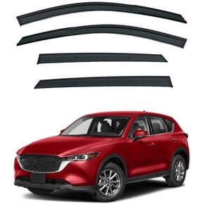 4pcs JDM Smoke Tint Outside Mount Tape On/Clip On Style PVC Sun Rain Guard Vent Window Visors Compatible with 17-24 CX5