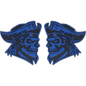 Pirate Emblem, Custom Skeleton Skull Car Badge 3D Decal Sticker, Durable Weatherproof Exterior Trunk Hood Fender, Car Truck SUV Red