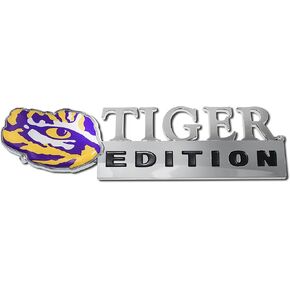Elektroplate LSU Tigers Edition Metal Auto Emblem for Cars, Trucks, and All Auto | Universal Fit at 7" x 2.25" | Weatherproof