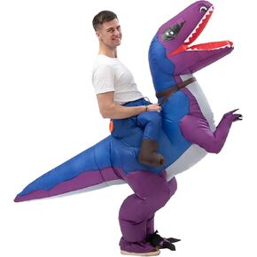 Inflatable Ride-on Dinosaur Costumes T-rex Costume Blow up Suit Funny Fancy Dress Cosplay