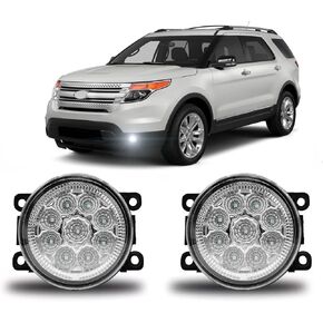 Fog Light Bulb 3.5 Inch Pair For Ford Explorer 2011-2015 Clear Lens Fog Lights Bumper Lamps,6000k,Pack of 2