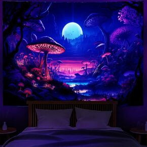 UV Reactive Tapestry Blacklight Skull Tapestry Sun Tapestries Moon Tapestries Gothic Skeleton Tapestry Colorful Witchy Tapestry Hippie Tapestry for Bedroom decor(39.4 in*59.1 in/100cm*150cm)OTEHOO tapestry style (H)