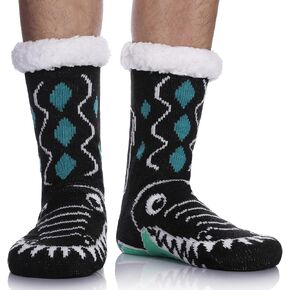 جوارب LINEMIN للرجال دافئة وناعمة ومريحة ومبطنة بالصوف للشتاء غير قابلة للانزلاق جوارب عيد الميلاد الداخلية in Kuwait