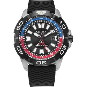 Citizen Men's Eco-Drive Promaster Sea Eco Dive, Stainless Steel Watch, Black Polyurethane Strap, Dual Time, Date (Model: BJ7128-08E)