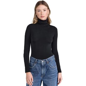 Wolford Colorado String Body For Women Long-Sleeve Turtleneck Bodysuit Shiny Finish Cotton Blend Interior Seamless Design