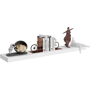 WELLAND 48-in White Floating Shelf, 9 in Deep Wall Shelf with Invisiable Bracket for Living Room, Bedroom, Kitchen Decor, Bathoom Shelf