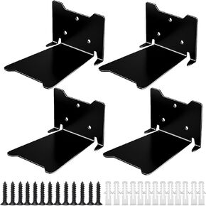 Invisible Floating Bookshelf, Heavy Duty Wall Mounted Book Organizer, Hidden Book Shelf, Metal Bookshelf for Books Storage Bedroom Living Room Classroom Library,Large (Black, 4-Pack)