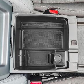 Center Console Organizer Compatible with 2022 2023 2024 2025 Nissan Frontier Interior Accessories, Pickup Truck Armrest Secondary Storage Box ABS Insert Tray Coin Container, Black