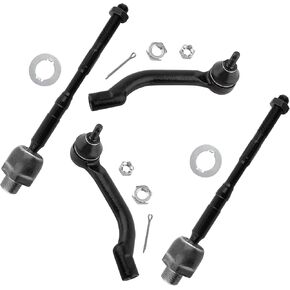 4pcs Front Inner Outer Tie Rod End Links Kit Set Fit For Nissan Rogue 2008-2013, For Rogue Select 2014-2015 l4 2.5L Petrol Sport Utility Replace# V800550 ES800583 ES800582