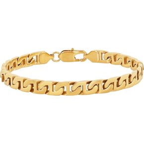 Men's Gold-Tone Stainless Steel 8.5" Flat Mariner Link Chain Bracelet
