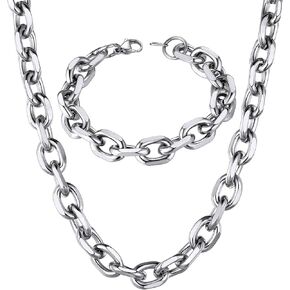 ChainsHouse 12mm 30" Cable Chain Necklace Men Bracelet 12mm wide 19cm length