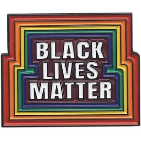 Black Lives Matter BLM Rainbow Enamel Pin Metal Badge Rainbow Cartoon Brooch For American For Backpacks