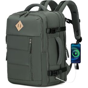 Travel Backpack for Men, 32L Expandable Carry On Flight Approved Backpack for Women 15.6inch Personal Item Travel Weekender Bag with Dry Wet Pocket, Green in Saudi Arabia