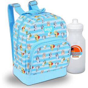 Bluey Mini Backpack for Kids - Bundle with 10" Canvas Bluey and Bingo Backpack with Front Pocket and Water Bottle | Bluey Backpack Purse Set for Girls, Boys