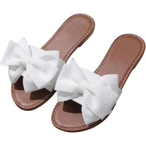 GORGLITTER Women's Bow Sandal Open Toe Slippers Comfy Flat Sandals Lightweight Summer Sandals