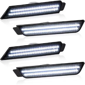 LED Side Marker Lights Front Rear Bumper Parking Signal Lamps for Chevy Camaro 2010-2015 Smoked Len, Ice Blue