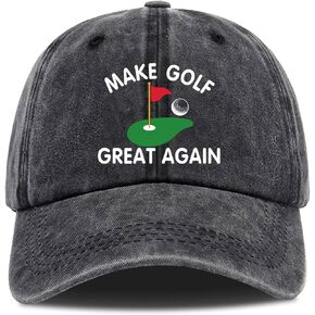 Make Golf Great Again,Funny Baseball Cap,Golfer Baseball Cap,Golf Gifts Hat,Funny Vintage Cotton Washed Baseball Caps,One Size Black