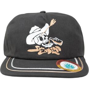 Sendero Provisions Co. Tiro Muerto Adjustable Snapback Hat with Screen Printed Design & Visor Soutache Piping (Black) - One Size