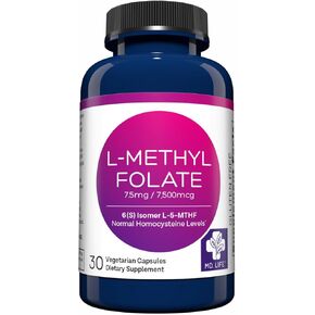MD Life L-Methylfolate 5mg - Professional-Grade Active Methylfolate Supplement - Maximum Potency MTHFR Supplements - L methylfolate 5mg 120 Capsules - Essential Amino Acids