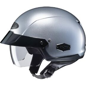 HJC Unisex Adult is-Cruiser Metallic Silver Half Helmet 0824-0107-07