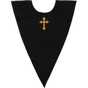 Unisex Classic V Shape Choir Solid Satin Stole with Embroidery Cross Reversible for Adults Church in Kuwait