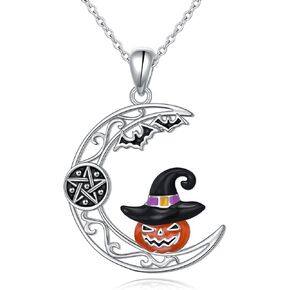 925 Sterling Silver Animals Necklace Bunny/Dove/Phoenix/Bat Moon Necklaces Cubic Zirconia Charm Adjustable Chain Abalone Shell Festivals Jewelry Birthday Present Christmas For Women Men