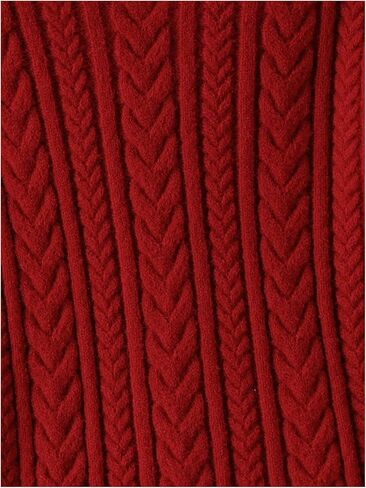 GORGLITTER Girl's Crewneck Long Sleeve Sweater Dress Drop Shoulder Cable Knit Midi Dresses in Saudi Arabia