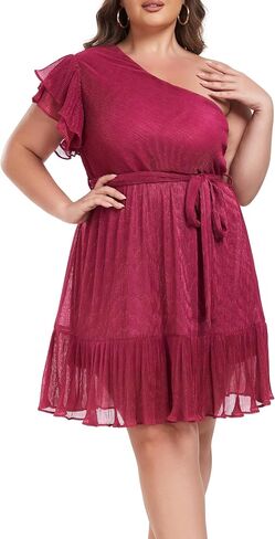 Carrdc Plus Size Dresses for Curvy Women One Shoulder Cocktail Dress in Saudi Arabia