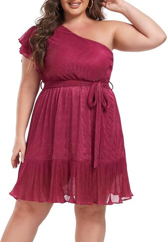 Carrdc Plus Size Dresses for Curvy Women One Shoulder Cocktail Dress in Saudi Arabia