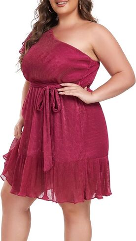 Carrdc Plus Size Dresses for Curvy Women One Shoulder Cocktail Dress in Saudi Arabia