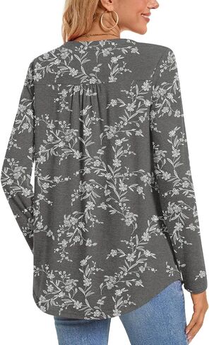 Bestbee Women's Long Sleeve Button-Down Shirts Henley Neck Tunic Tops 2025 Spring Casual T-Shirts Dressy Blouses in Saudi Arabia