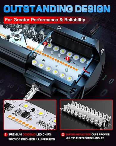 12 inch LED Light Bar Kit with 5 Pin Rocker Switch Wiring Harness Triple Row Flood Spot Combo Off Road Driving Fog Lights LED Bar Work Lights for Trucks UTV ATV Tractor Golf Cart in Kuwait