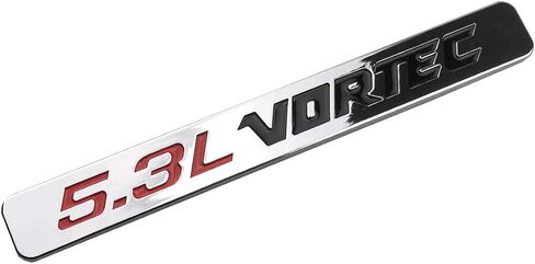 2 حزمة 5.3l Vortec غطاء المحرك شعارات محرك ثلاثية الأبعاد متوافقة مع Silverado Z71 GMC Sierra (كروم) in Kuwait