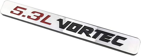 2 حزمة 5.3l Vortec غطاء المحرك شعارات محرك ثلاثية الأبعاد متوافقة مع Silverado Z71 GMC Sierra (كروم) in Kuwait