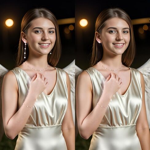 مجموعة مجوهرات ذهبية للنساء عقد من اللؤلؤ وأقراط متدلية من اللؤلؤ وأساور اللؤلؤ ومجوهرات زفاف العروس للنساء هدية in Kuwait