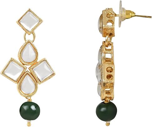 I Jewels Gold Plated Indian Wedding Bollywood Kundan Pearl Choker Necklace Jewellery Set with Earrings for Women in Kuwait