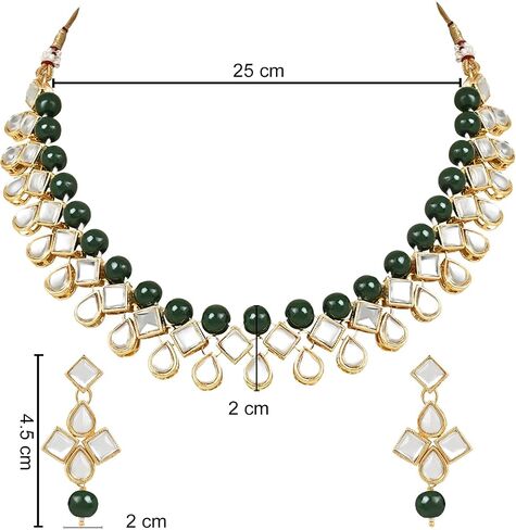 I Jewels Gold Plated Indian Wedding Bollywood Kundan Pearl Choker Necklace Jewellery Set with Earrings for Women in Kuwait