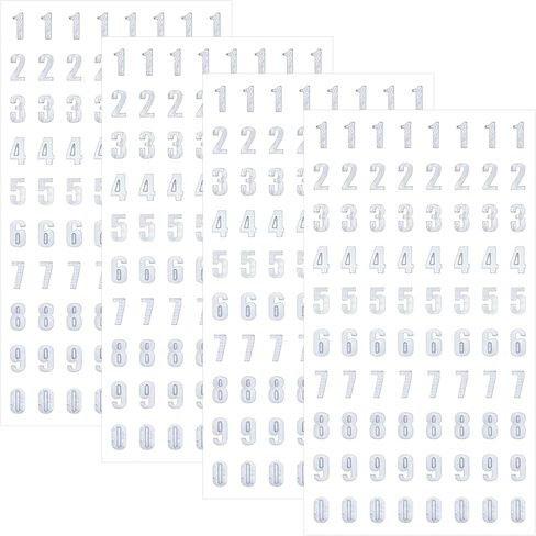 ANCIRS 4 Sheets Number Stickers, Gold & Silver Glitter 0-9 Number Stickers, Small Self Adhesive Sparkle Number Stickers Set for DIY Arts Craft Greeting Cards Gift Scrapbooks Decoration (320pcs) in Kuwait