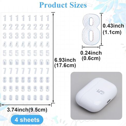 ANCIRS 4 Sheets Number Stickers, Gold & Silver Glitter 0-9 Number Stickers, Small Self Adhesive Sparkle Number Stickers Set for DIY Arts Craft Greeting Cards Gift Scrapbooks Decoration (320pcs) in Kuwait