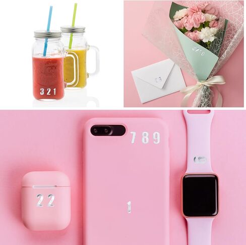 ANCIRS 4 Sheets Number Stickers, Gold & Silver Glitter 0-9 Number Stickers, Small Self Adhesive Sparkle Number Stickers Set for DIY Arts Craft Greeting Cards Gift Scrapbooks Decoration (320pcs) in Kuwait