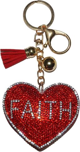 Popfizzy Rhinestone Keychain for Women and Girls, Bling Purse Charm, Backpack Keyrings, Crystal Bag Charms, Cute Key Fob in Saudi Arabia