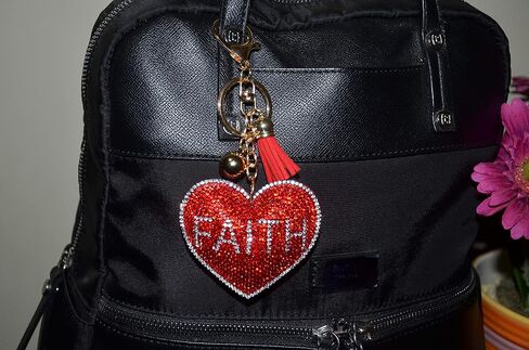 Popfizzy Rhinestone Keychain for Women and Girls, Bling Purse Charm, Backpack Keyrings, Crystal Bag Charms, Cute Key Fob in Saudi Arabia